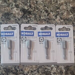 Lot of 4 new Kobalt 1/4-in x 1-7/8-in Magnetic Nut Drivers 0280420